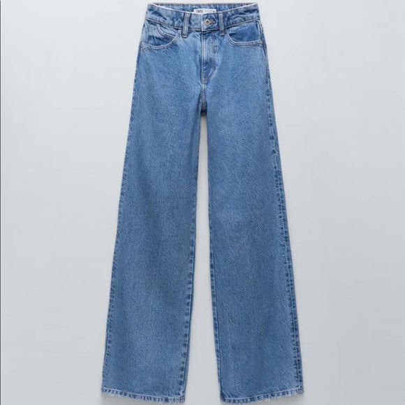 ZARA Hi-Rise Wide Leg Jeans - Picture 1 of 5